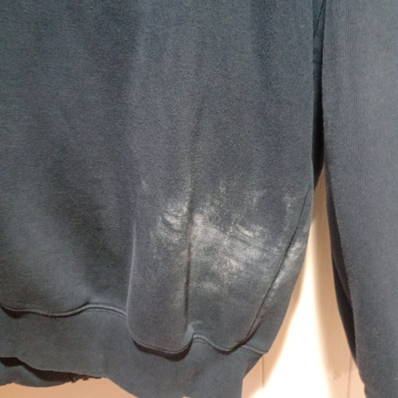 Carhartt Loose Fit Navy Hoody Sweatshirt (M) Bleach Damage 😳😭 Needs Love - Picture 4 of 8